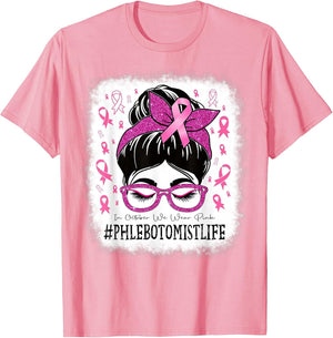 Phlebotomist in October We Wear Pink Breast Cancer Awareness
