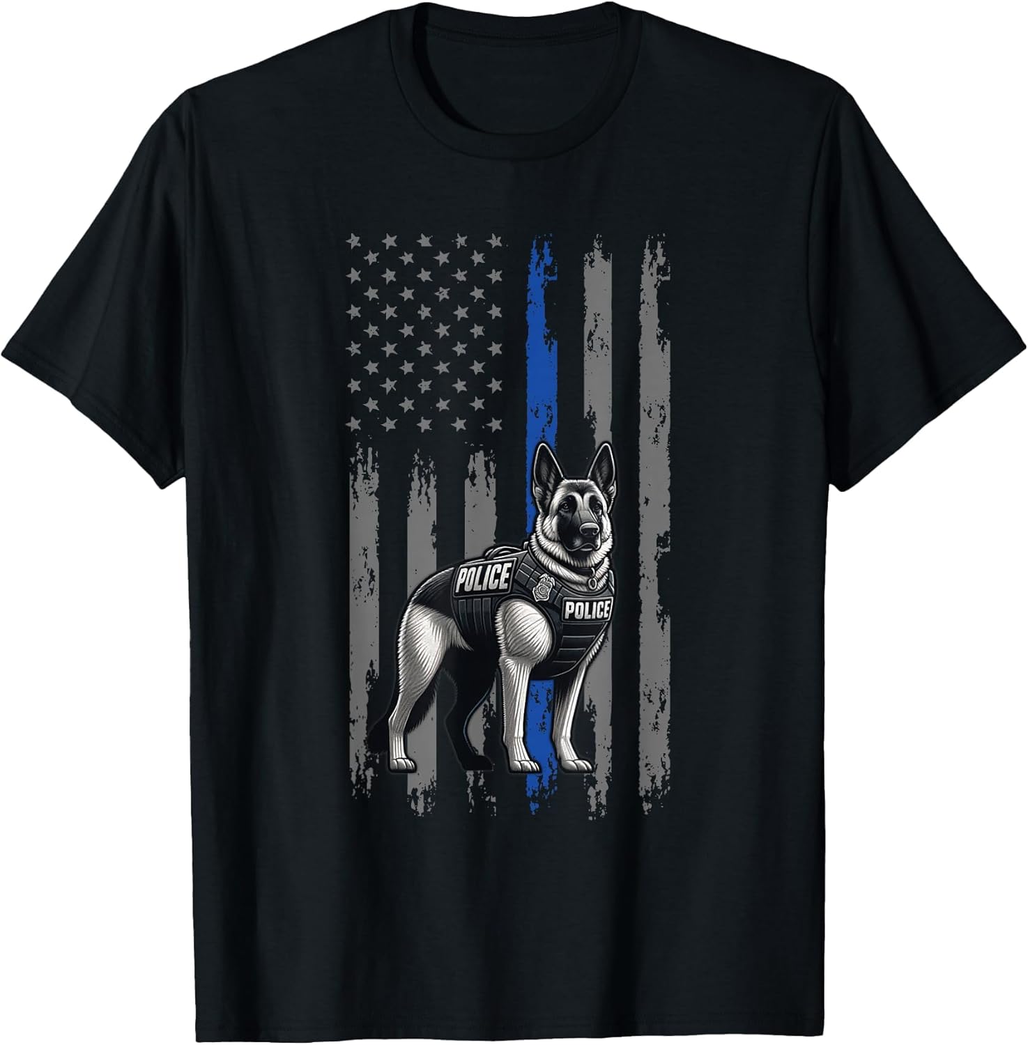 Police Flag with a Police Dog K9