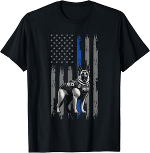 Police Flag with a Police Dog K9