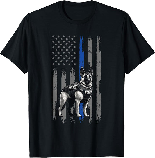 Police Flag with a Police Dog K9