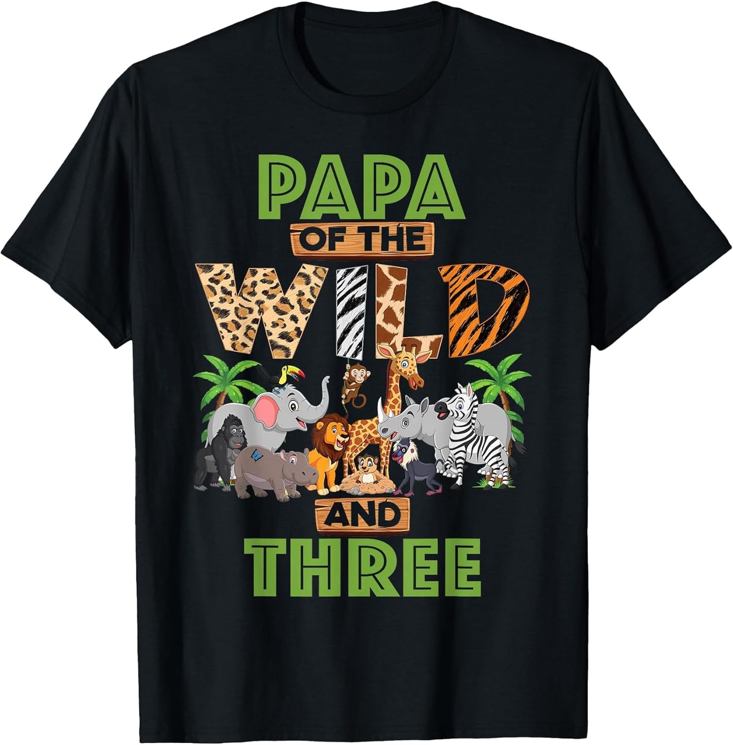 3rd Birthday Zoo Safari Jungle Papa of The Wild and Three