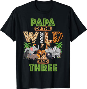3rd Birthday Zoo Safari Jungle Papa of The Wild and Three
