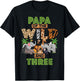 3rd Birthday Zoo Safari Jungle Papa of The Wild and Three