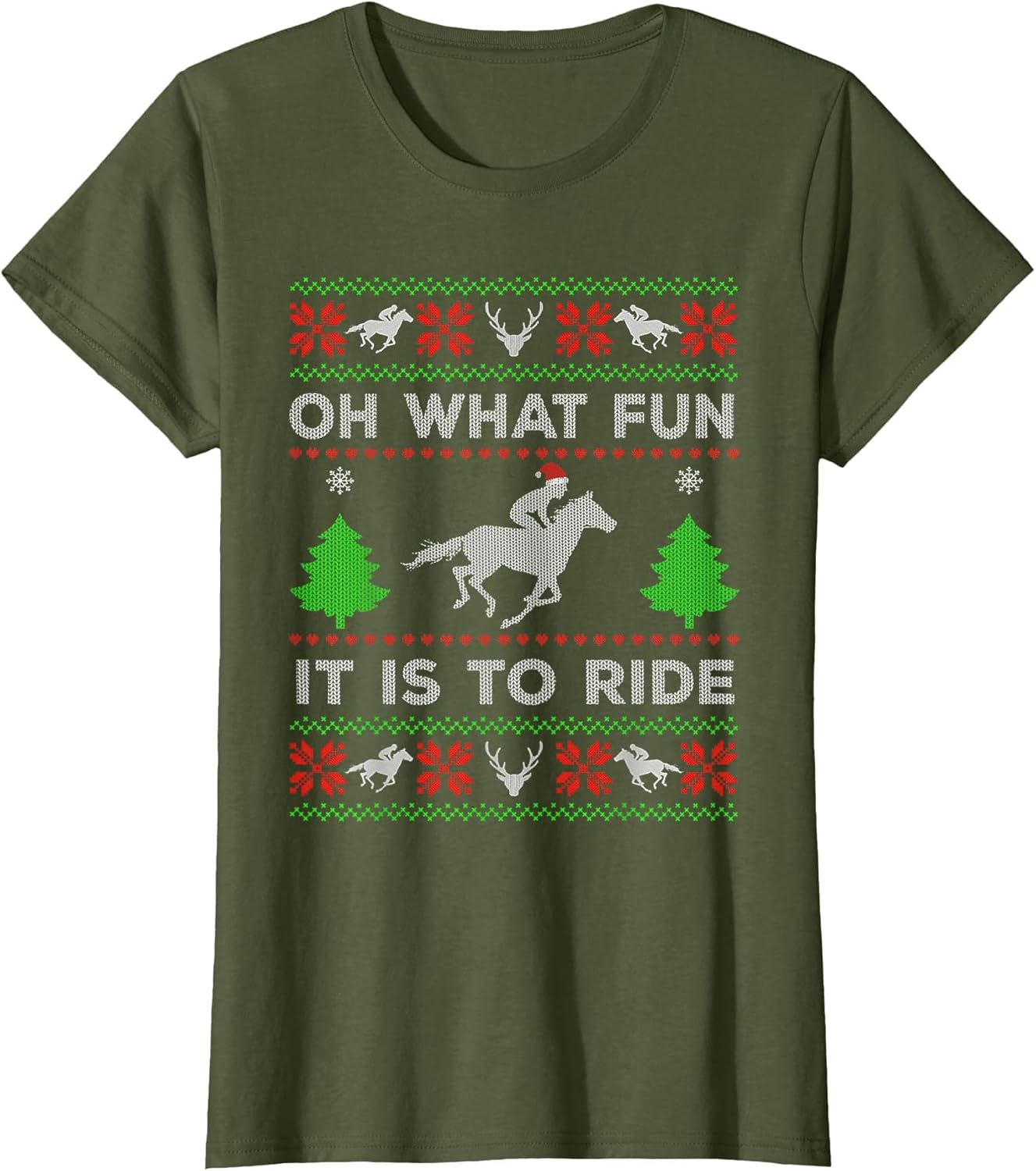 Oh What Fun it is to Ride Horse Ugly Santa Christmas
