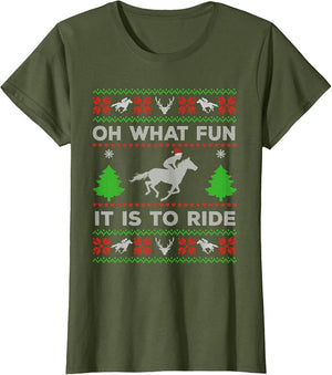 Oh What Fun it is to Ride Horse Ugly Santa Christmas