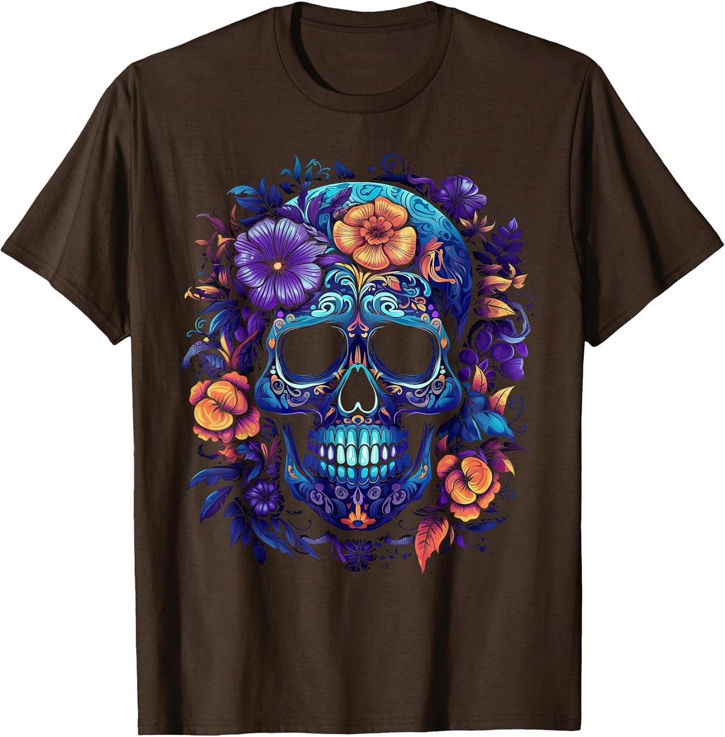 Skull Day of The Dead Floral Mexican Dia De Muertos Women