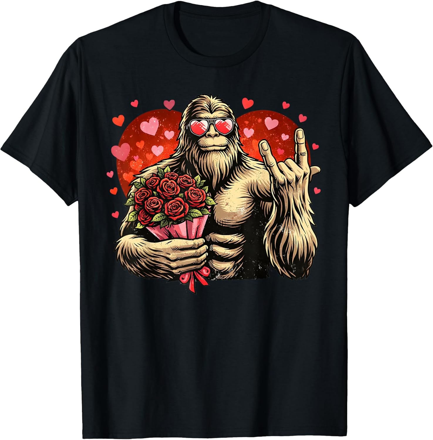 Funny Valentines Day Bigfoot Heart Sasquatch Men Boys Kids