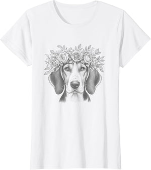 Floral Treeing Walker Coonhound Dog Flower Design