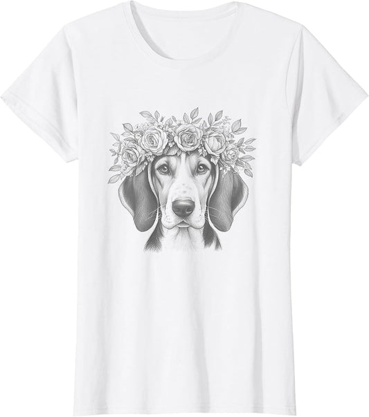 Floral Treeing Walker Coonhound Dog Flower Design