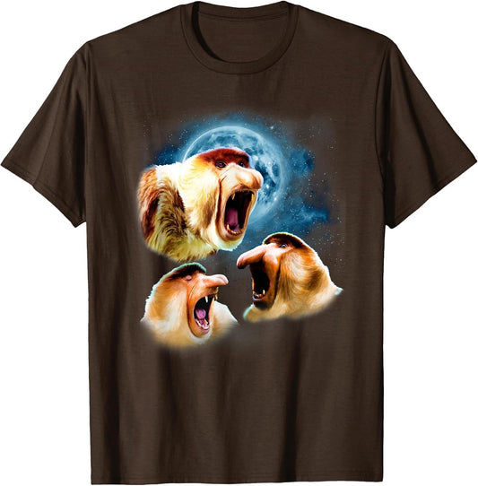 Howling at The Moon Shirt - Funny Proboscis Monkey