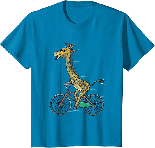 Giraffe Riding Bicycle Vintage
