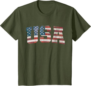 USA Shirt Women Men Kids Patriotic American Flag 4th of July