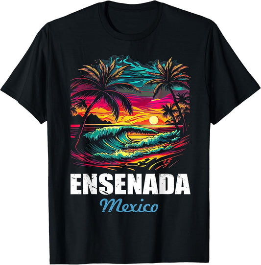Retro Ensenada Mexico Sunset Vintage Vacation Souvenir