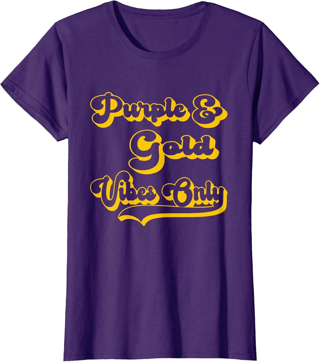 Purple Gold Vibes Only School Pride Team Institution Colors