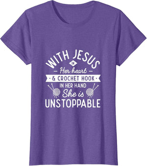 with Jesus in her Heart Crochet Hook Unstoppable Crochet