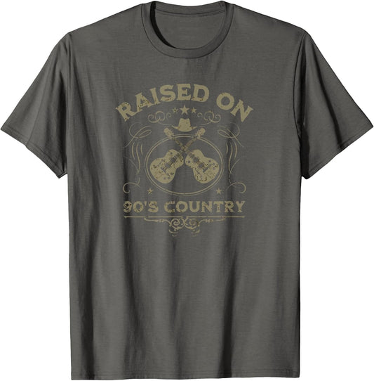 Raised On 90's Country Music Vintage Funny Retro Southern