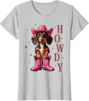 Howdy Dachshund Cowboy Western Dog Cowgirl Women's Girl's