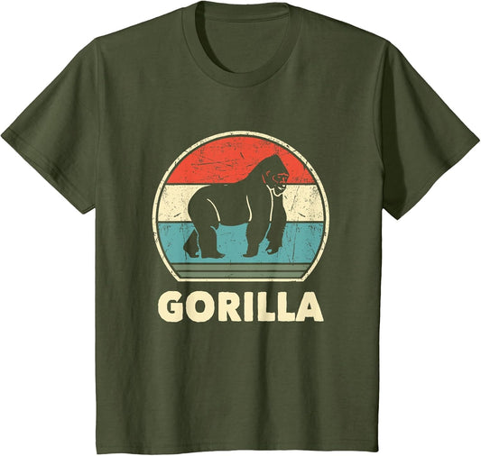 Vintage Gorilla Women Kids Gorillas Lovers Retro
