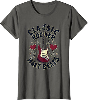 Classic Rocker Heart Beats Vintage Rock Design