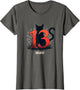 Halloween Minimalist Abstract 13 Unlucky Black Cat , Women, Asphalt Grey, Medium