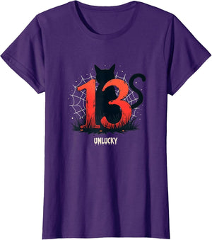 Halloween Minimalist Abstract 13 Unlucky Black Cat
