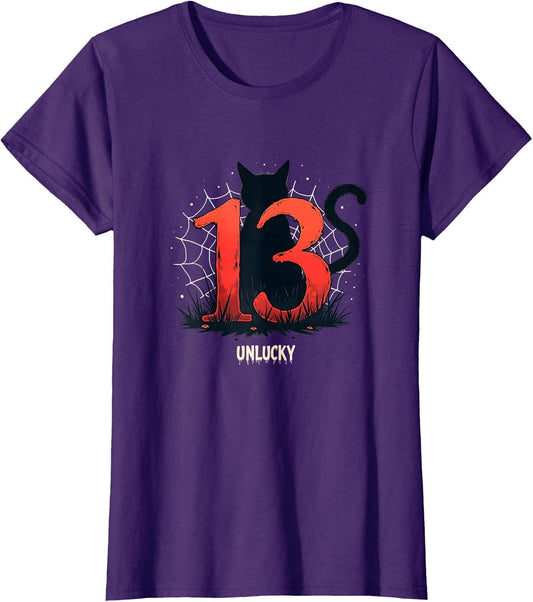 Halloween Minimalist Abstract 13 Unlucky Black Cat