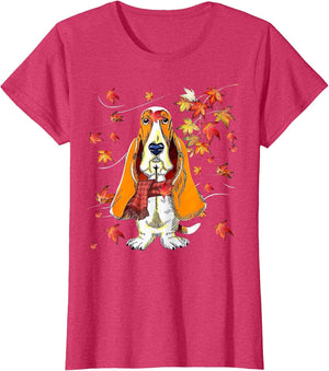 Maple Dog Leaf Fall Hello Autumn Funny Basset Hound Lover