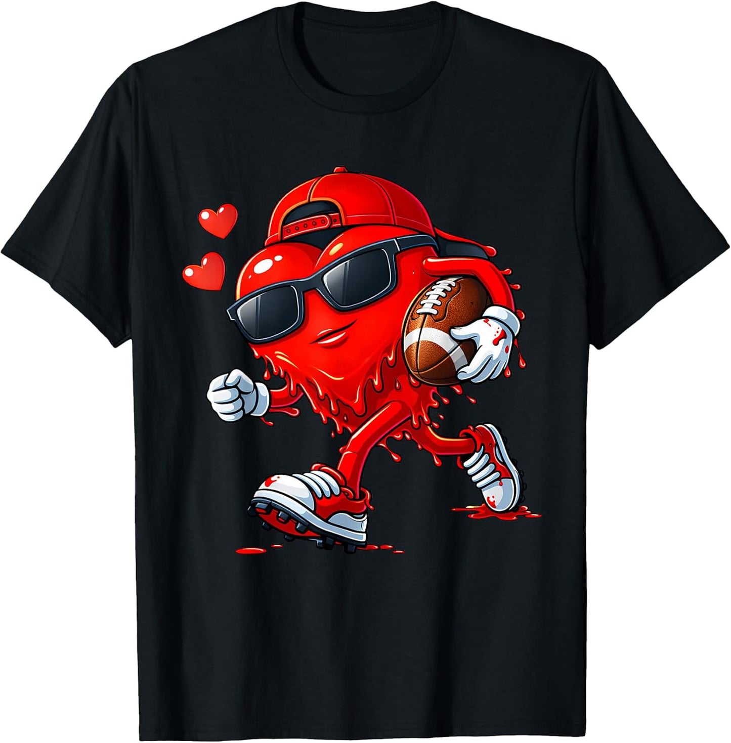Valentine Football Heart Drip Sport Love Valentines Day Boys