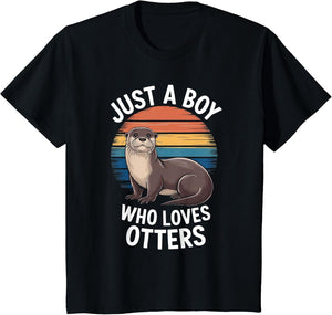 Just A Boy Who Loves Otters Animal Fan Boys Kids Otter