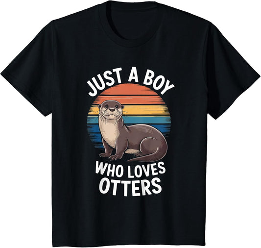 Just A Boy Who Loves Otters Animal Fan Boys Kids Otter