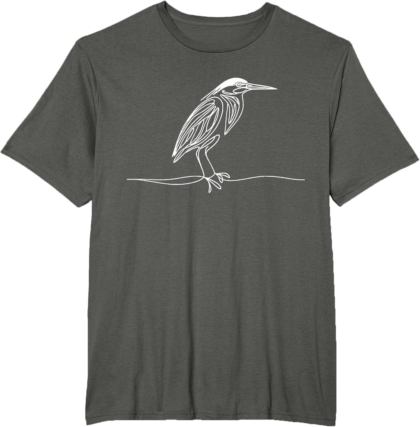 Green Heron Line Art Bird Watcher Ornithology Nature