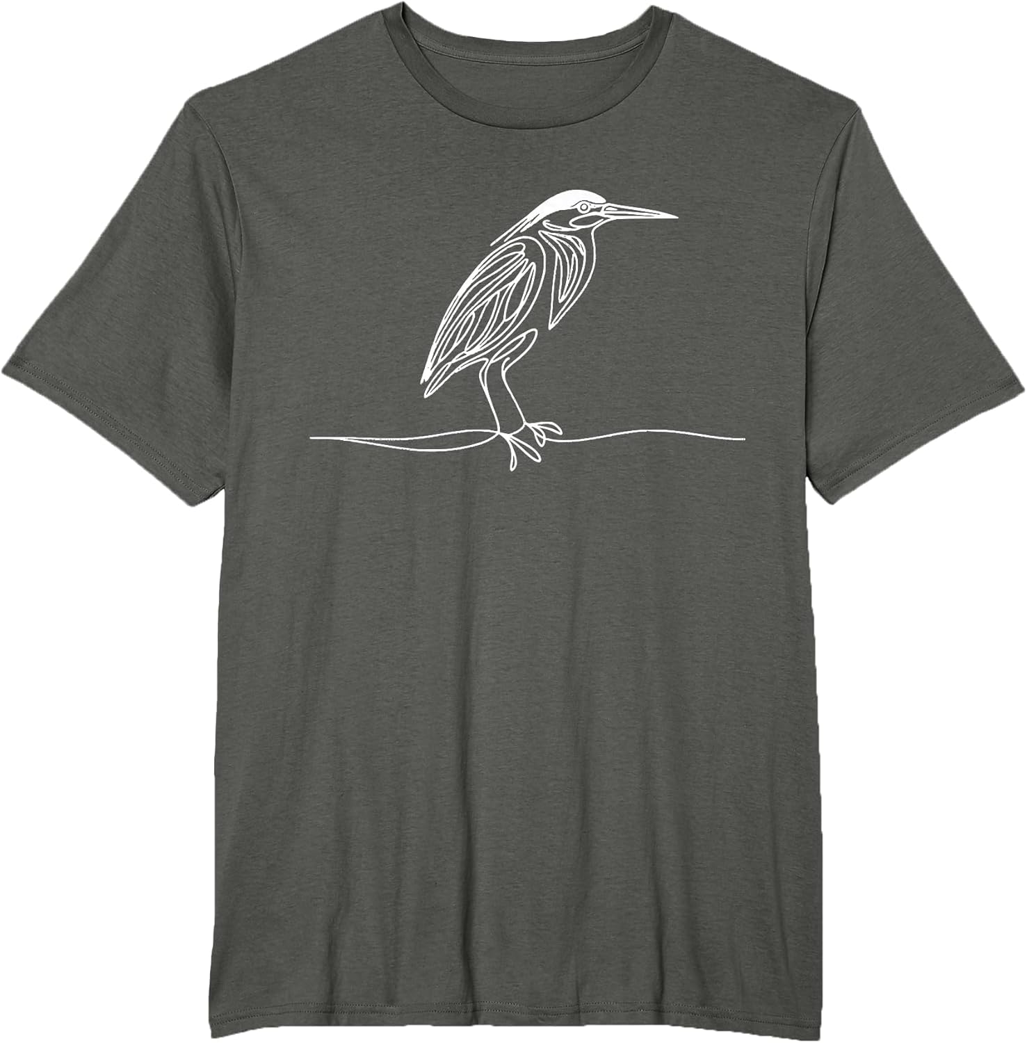 Green Heron Line Art Bird Watcher Ornithology Nature