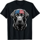 Black Labrador Patriotic Lab 4th of July USA American Flag