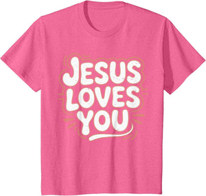 Girls Jesus Loves You Pink Christian Toddler Sister God Mom