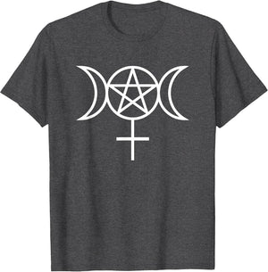 Pagan Wiccan Moon Goddess Pentacle with Woman Gender Symbol