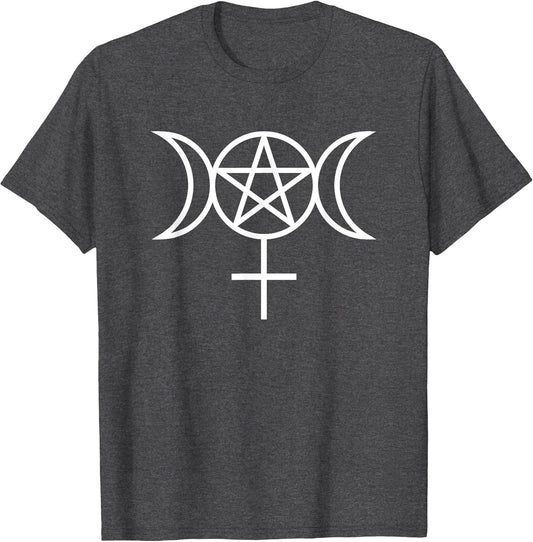 Pagan Wiccan Moon Goddess Pentacle with Woman Gender Symbol