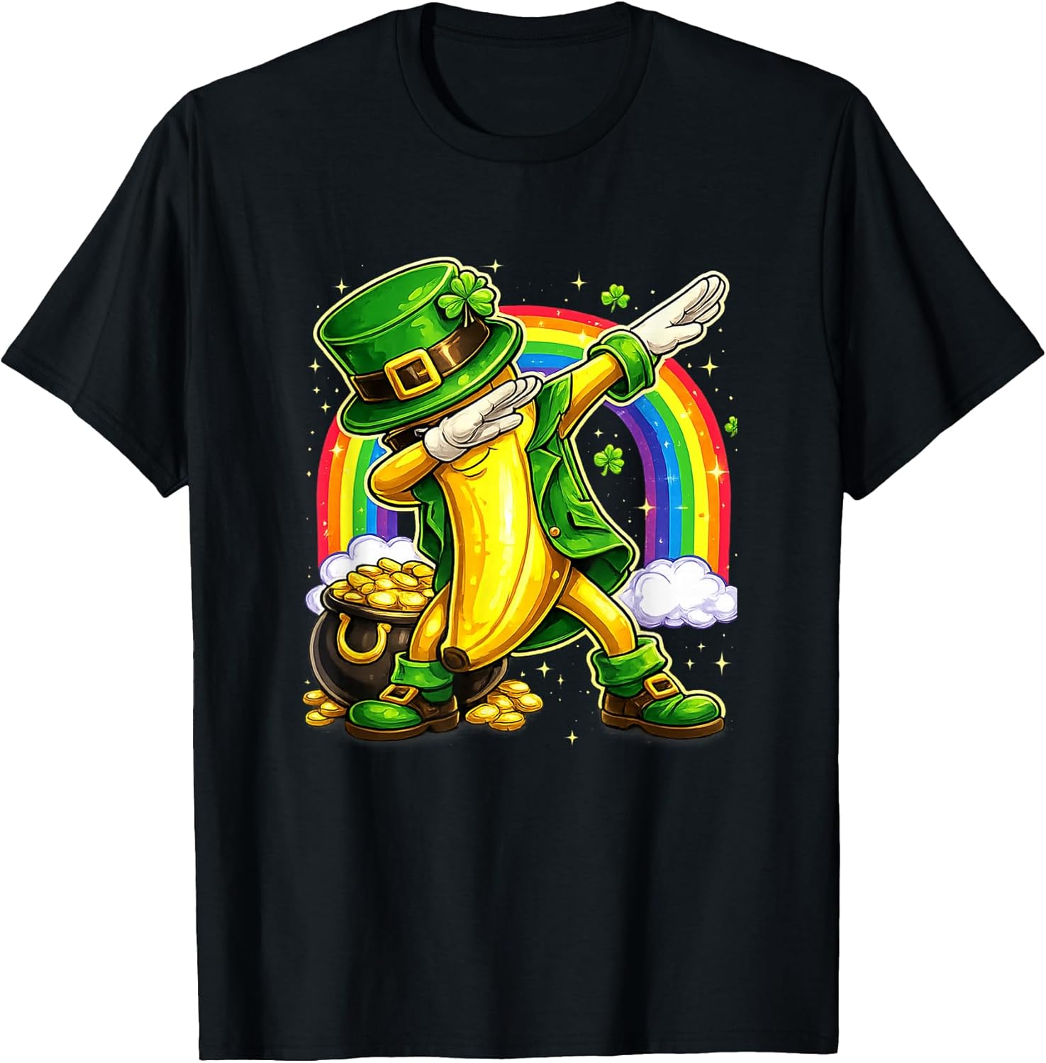 St Patricks Day Dabbing Banana Leprechaun Design