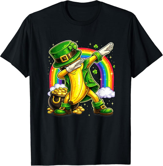 St Patricks Day Dabbing Banana Leprechaun Design