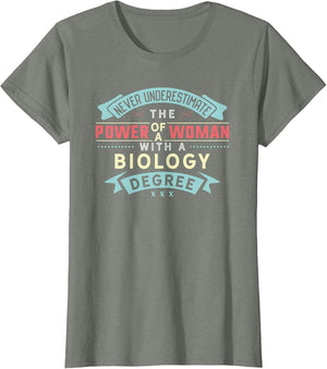 Funny Biology Degree Major Shirt Strong Woman Graduation