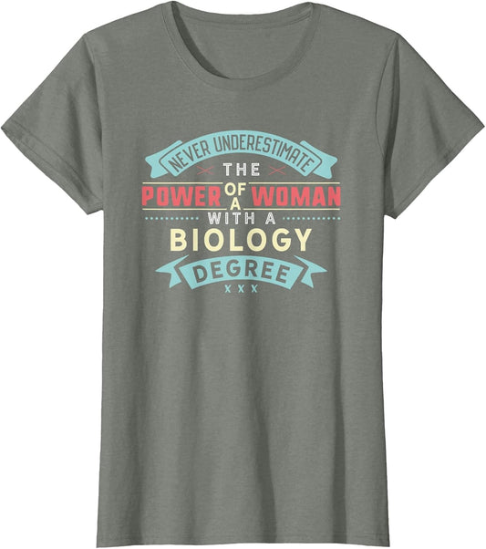 Funny Biology Degree Major Shirt Strong Woman Graduation