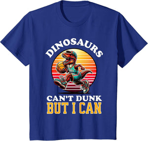 Funny Basketball Dinosaur T Rex Player Dunking Kids Boys