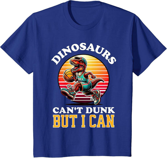 Funny Basketball Dinosaur T Rex Player Dunking Kids Boys