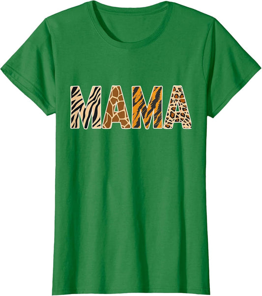 Mama Wild Animal Print Zebra Giraffe Tiger Leopard Mother