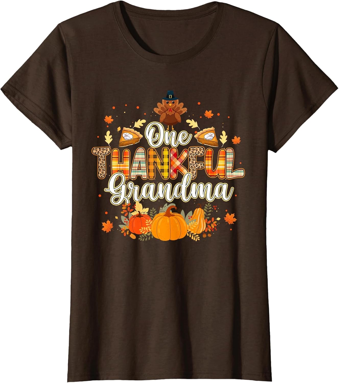 One Thankful Grandma Fall Leaves Autumn Grandma Thanksgiving