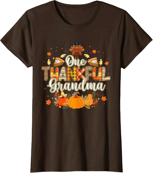 One Thankful Grandma Fall Leaves Autumn Grandma Thanksgiving