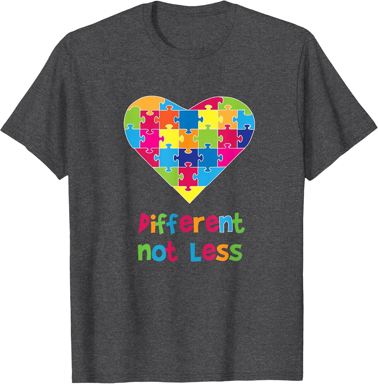Different Not Less Autism Awareness Heart Puzzle