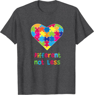 Different Not Less Autism Awareness Heart Puzzle