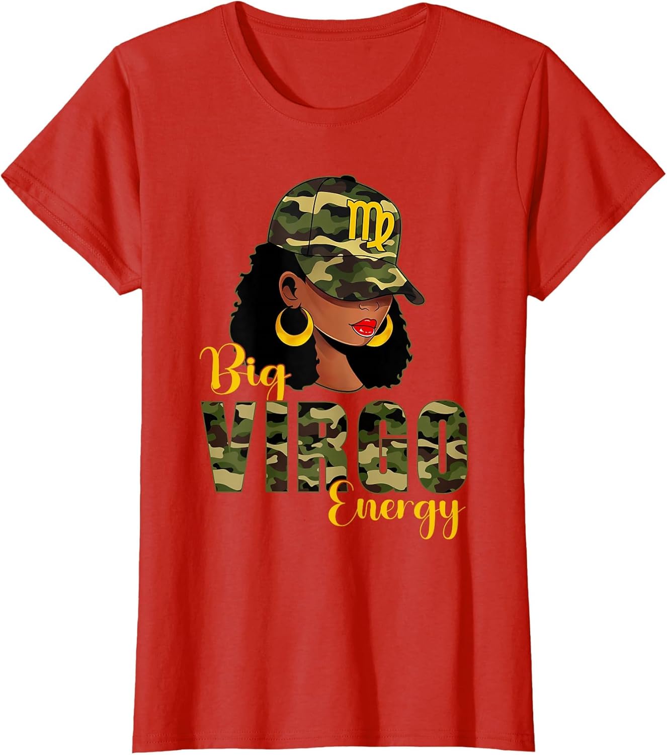 Big Virgo Energy Camouflage Black Woman Cap Zodiac