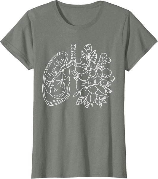 Floral Lungs Anatomical Lungs Medical Nurse