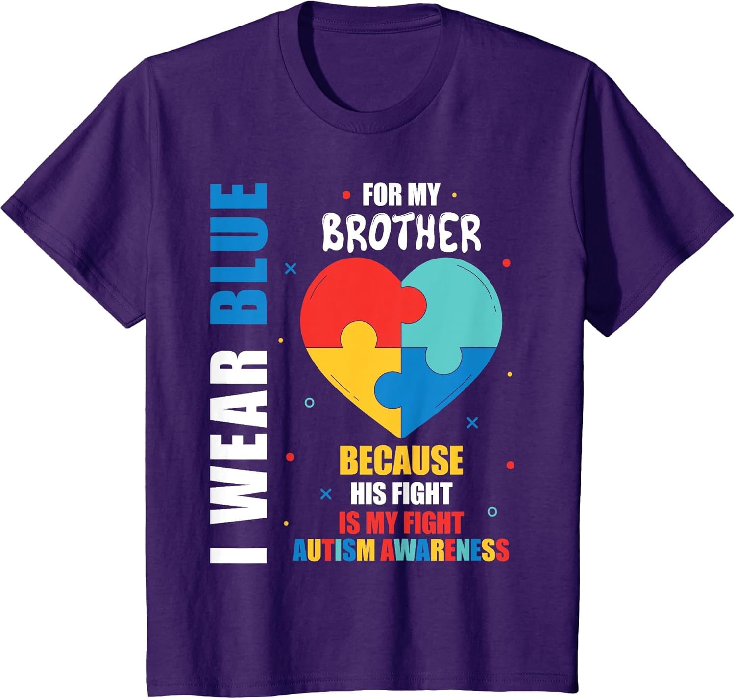 Blue for Brother Fight Autism Awareness Family Support Boy